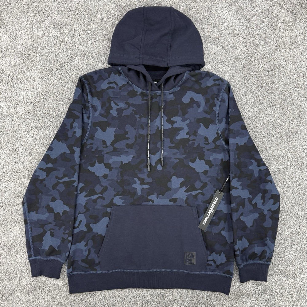 Karl Lagerfeld Paris Hoodie Men's L Camo Pullover Long Sleeve MSRP:‎ $149